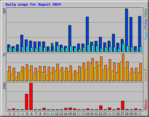 Daily usage for August 2024