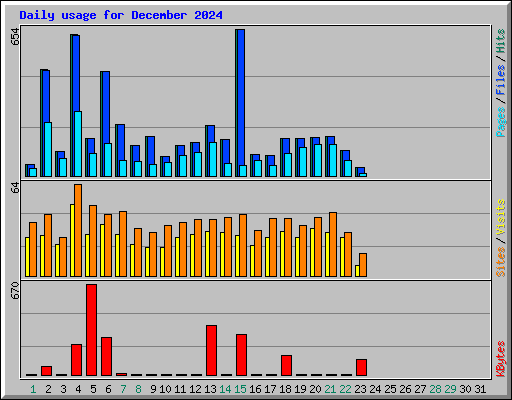 Daily usage for December 2024