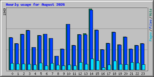 Hourly usage for August 2026